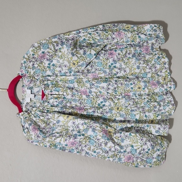 Linen Charter Club Luxury Womens Size L Blouse Longsleeve Floral Balloon Linen - Picture 1 of 13